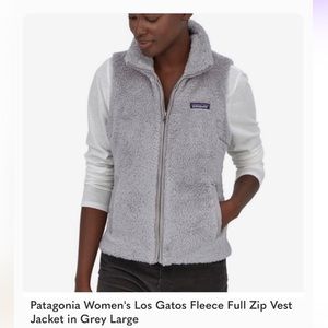 Patagonia women’s large Los Gatos fleece vest in Grey
